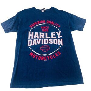 Harley-Davidson Blue T-Shirt Since 1903 Superior  Motorcycles‎ Concord NC Size M